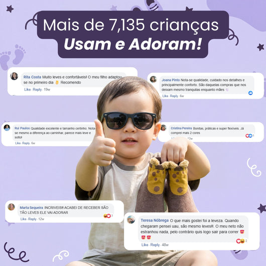 Sapatinhos Exploradores - Auxiliam os primeiros passos & Aceleram aprendizagem