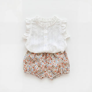 Conjunto Flores - Blusa & Calções
