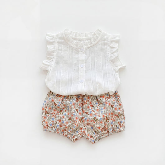 Conjunto Flores - Blusa & Calções