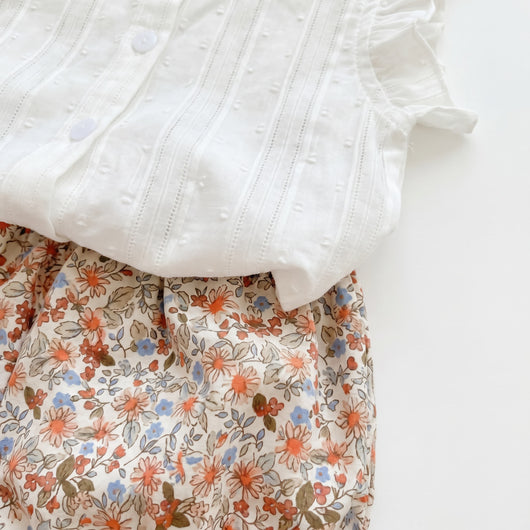 Conjunto Flores - Blusa & Calções